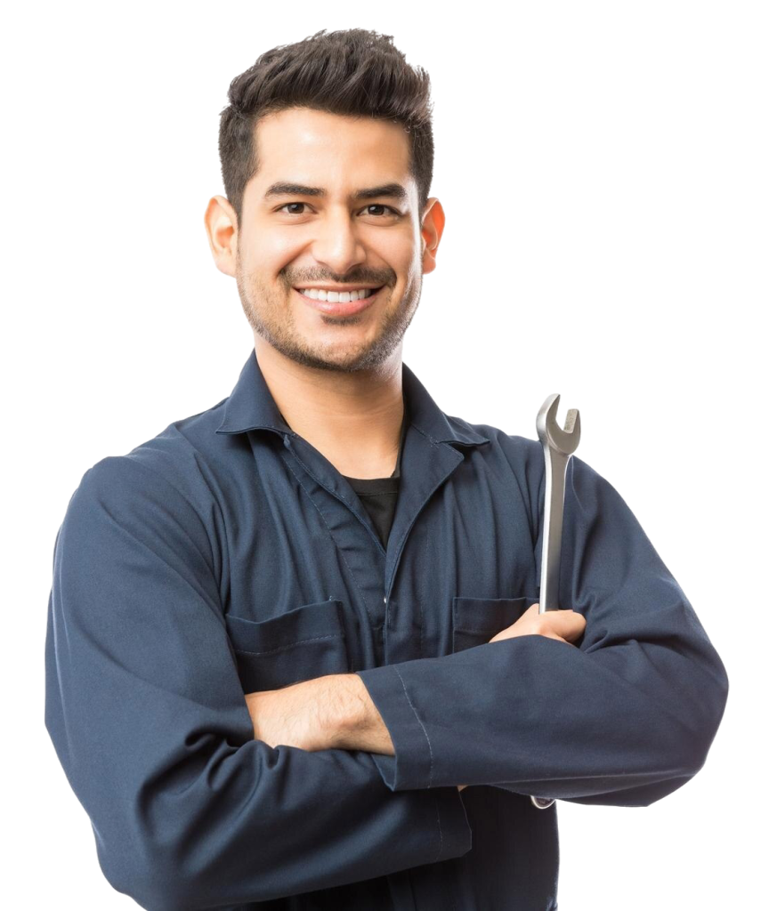 smiling-auto-mechanic-with-wrench-standing-hands-folded